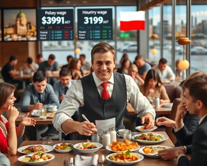 Zdjęcie kelnera w pracy.